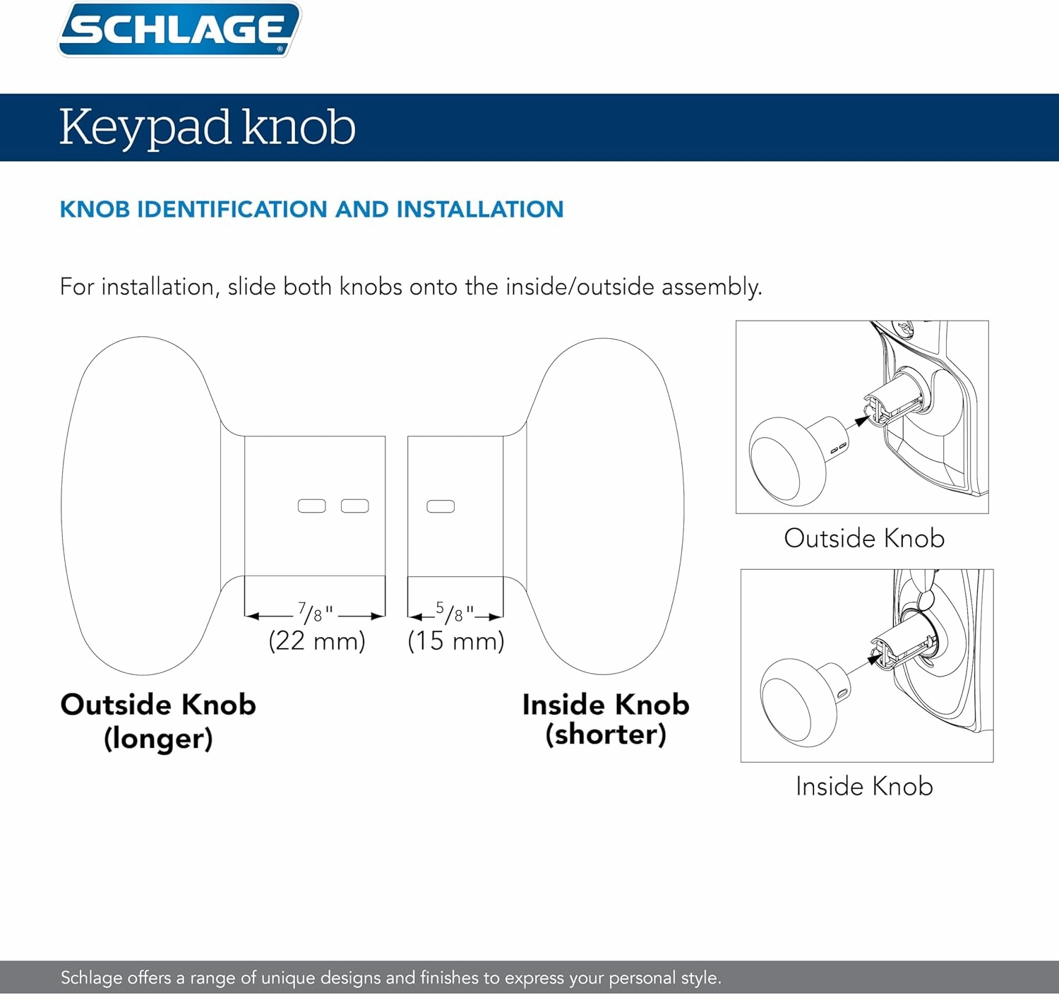SCHLAGE FE595 CAM 609 GEO Camelot Keypad Entry with Flex-Lock and Georgian Style Knobs, Antique Brass