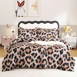 SDY 7PCS Cheetah Print Comforter Set Twin, Soft Leopard Print Comforter, Bed in a Bag Cheetah Bedding for Kids, Toddler, Girls, Boys.Ultra-Realistic Fluffy Look Leopard Bedding