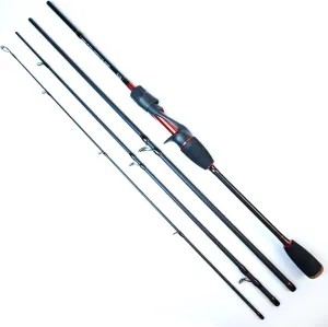 Seasprite IV Casting & Spinning Travel Fishing Rod(4 pcs),Portable Collapsible,High Performance Carbon Blank 24T 30T, Stainless Steel Line Guides w/Zirconium Oxide Rings Tip Top