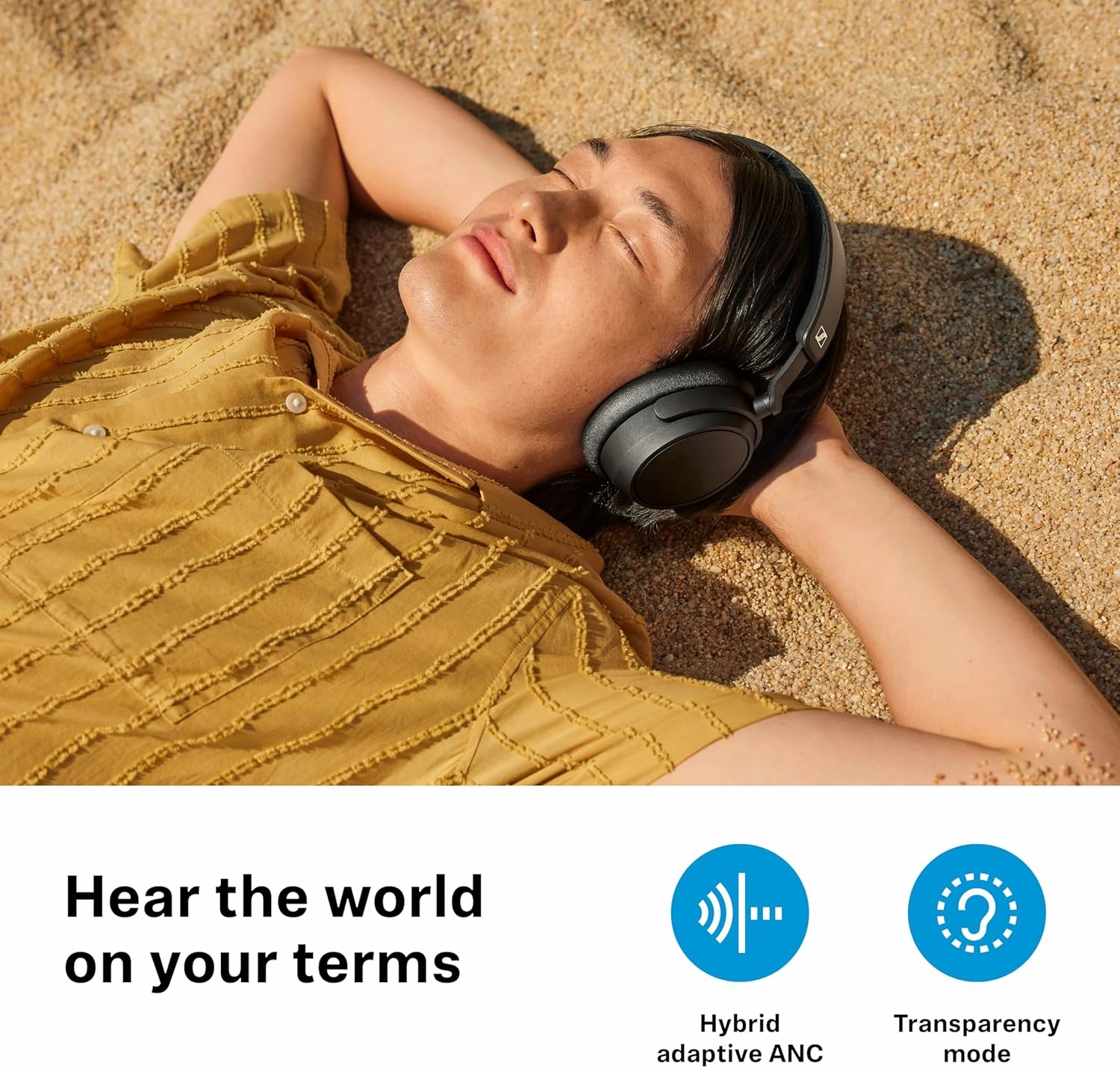 Sennheiser ACCENTUM Plus Wireless Bluetooth Headphones - Quick-Charge Feature, 50-Hr Battery Playtime, Adaptive Hybrid ANC, Sound Personalization, Touch Controls, Black