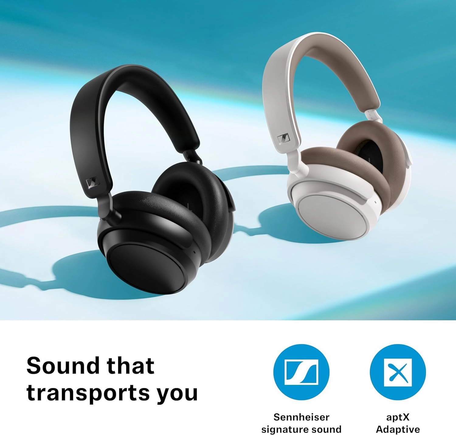 Sennheiser ACCENTUM Plus Wireless Bluetooth Headphones - Quick-Charge Feature, 50-Hr Battery Playtime, Adaptive Hybrid ANC, Sound Personalization, Touch Controls, White