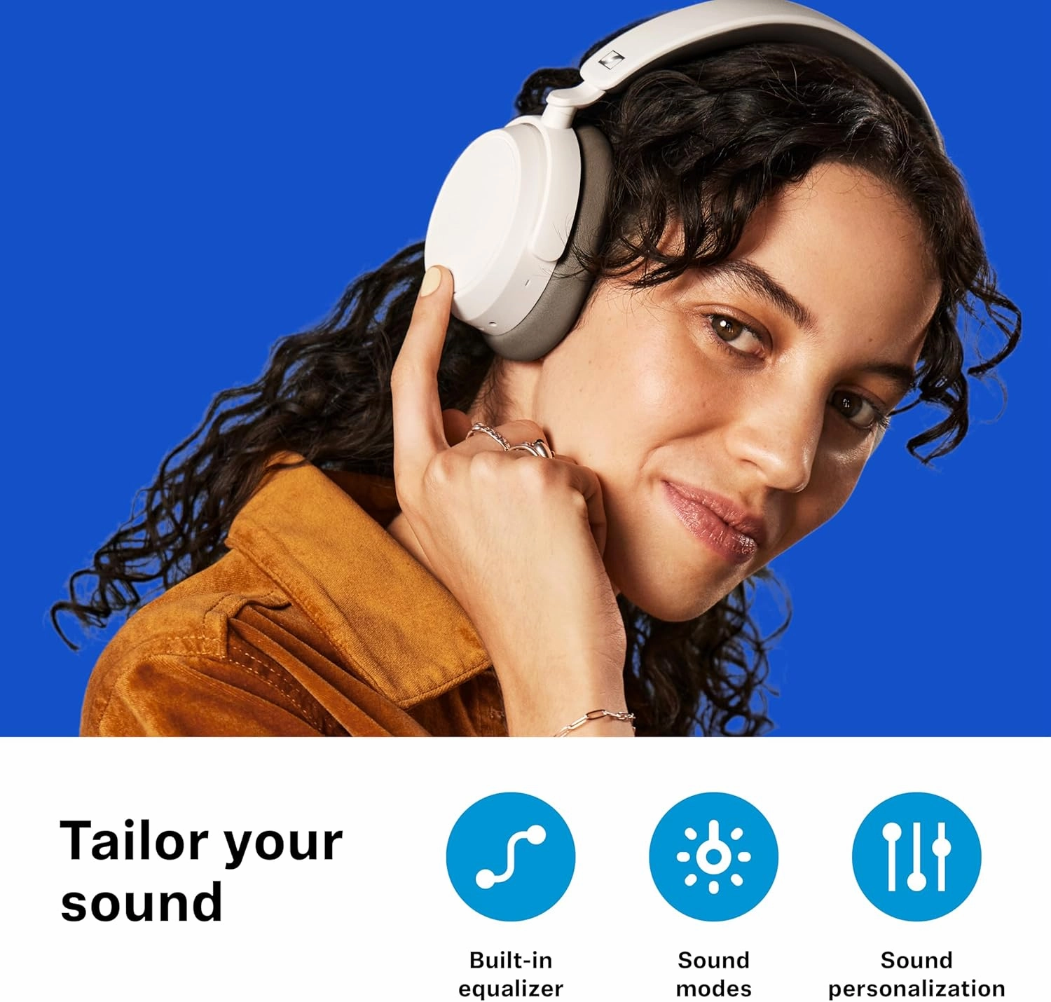 Sennheiser ACCENTUM Plus Wireless Bluetooth Headphones - Quick-Charge Feature, 50-Hr Battery Playtime, Adaptive Hybrid ANC, Sound Personalization, Touch Controls, White
