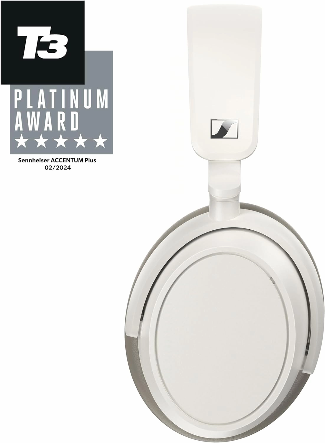 Sennheiser ACCENTUM Plus Wireless Bluetooth Headphones - Quick-Charge Feature, 50-Hr Battery Playtime, Adaptive Hybrid ANC, Sound Personalization, Touch Controls, White