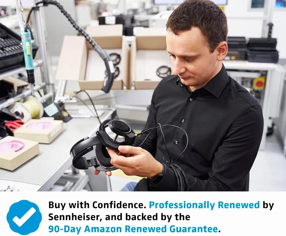 SENNHEISER Momentum 4 Wireless Headphones - Bluetooth Headset for Crystal-Clear Calls with Adaptive Noise Cancellation, 60h Battery Life and Customizable Sound, Black (Renewed)