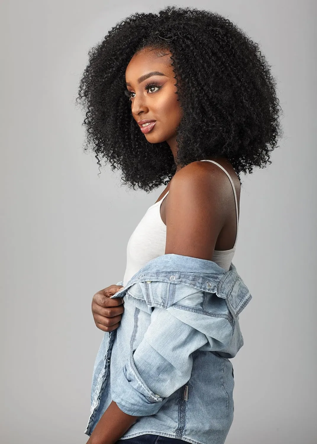Sensationnel Curls Kinksandco Half Wig - Game Changer Synthetic Instant Weave Updo Full Cap for Natural 3C to 4C Hair Textures (1B OFFBLACK)