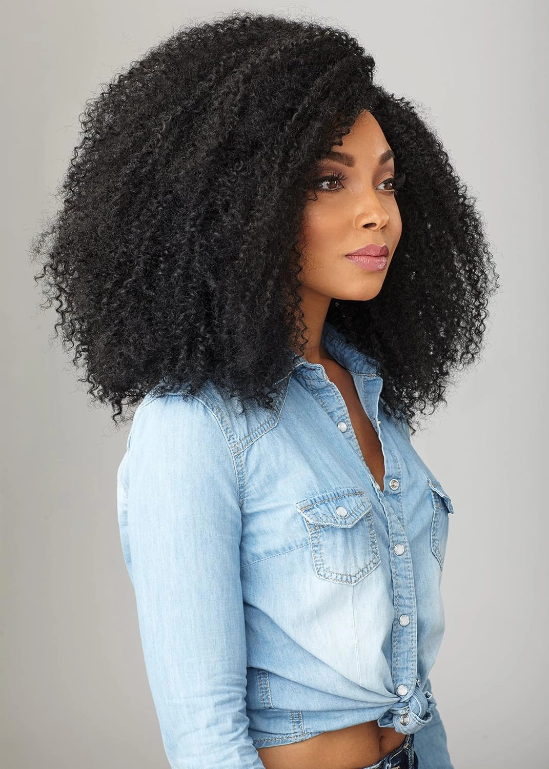 Sensationnel Curls Kinksandco Lace Wig - The Game Changer Wide Lace Part Wig With Natural Preplucked Hairline for Natural 3C to 4C Hair Textures (4 MEDBROWN)