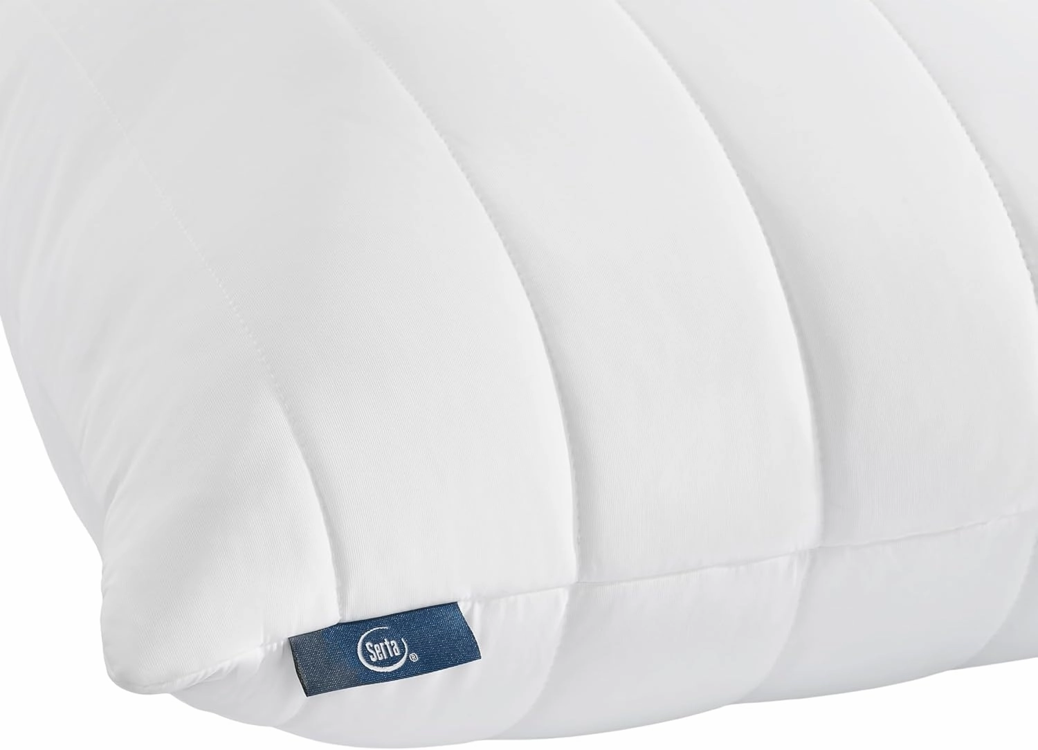 Serta Down Illusion Quilted Hypoallergenic Medium/Firm Bed Pillows for Side, Stomach or Back Sleepers (2 Pack), Queen, White Cooling