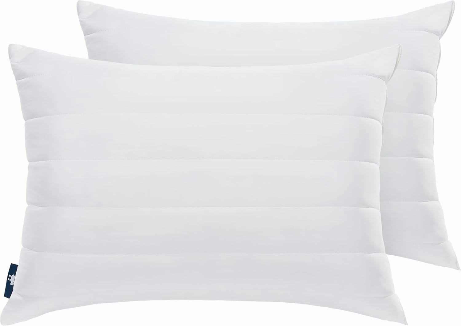 Serta Down Illusion Quilted Hypoallergenic Medium/Firm Bed Pillows for Side, Stomach or Back Sleepers (2 Pack), Queen, White Cooling