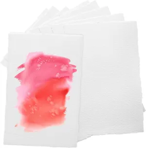 SEWACC 25sheets Watercolor Painting Paper Pad Cold Press Thick Artist Paper Rough Edges for Painting Sketching Card Making for All Skill Levels