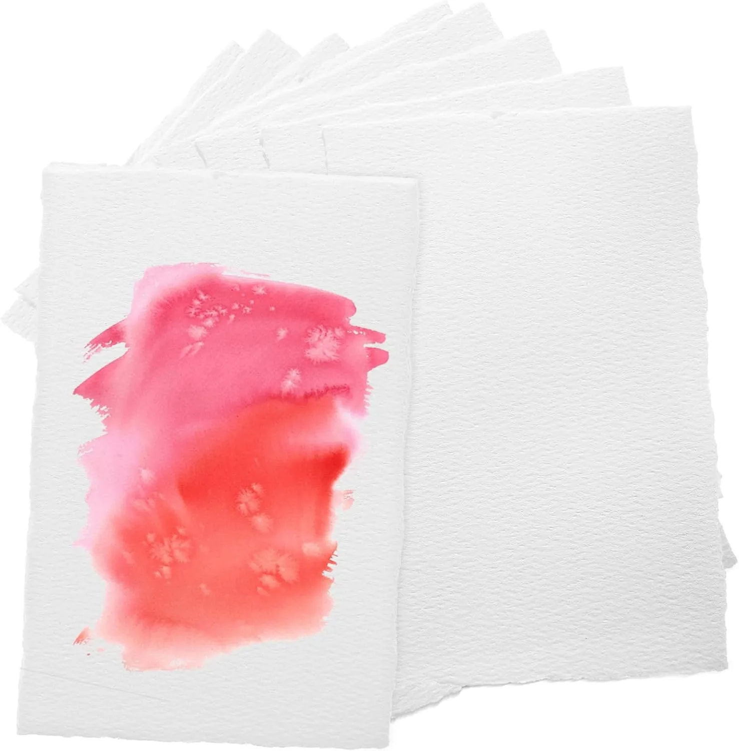 SEWACC 25sheets Watercolor Painting Paper Pad Cold Press Thick Artist Paper Rough Edges for Painting Sketching Card Making for All Skill Levels