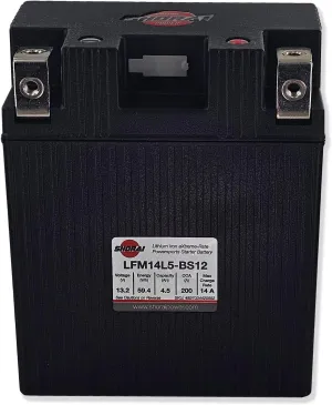 Shorai LFM Lithium-iron Battery w/BMS, LFM14L5-BS12, 4.5Ah 13.2V, 59.4WHr, "L" Type, Case 5