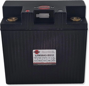 Shorai LFM Lithium-iron Battery w/BMS, LFM36A3-BS12, 12.0Ah 13.2V,158.4 WHr, "A" Type, Case 3