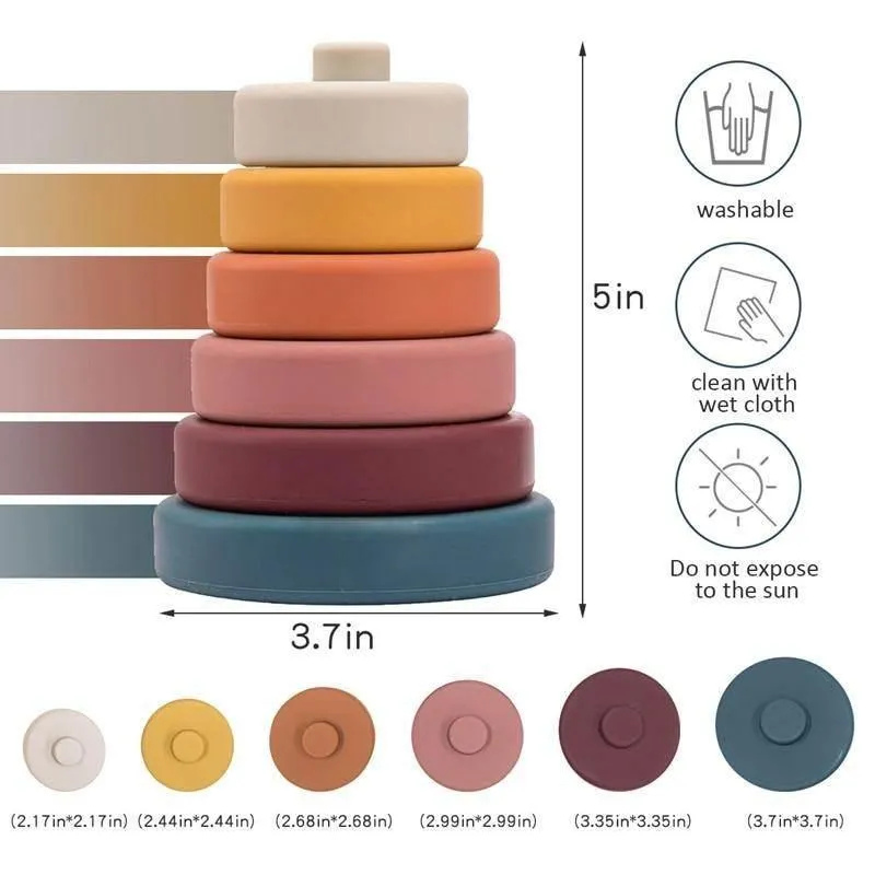Silicone Baby Stacking Blocks - Construction Activity Toy