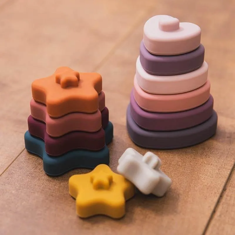 Silicone Baby Stacking Blocks - Construction Activity Toy