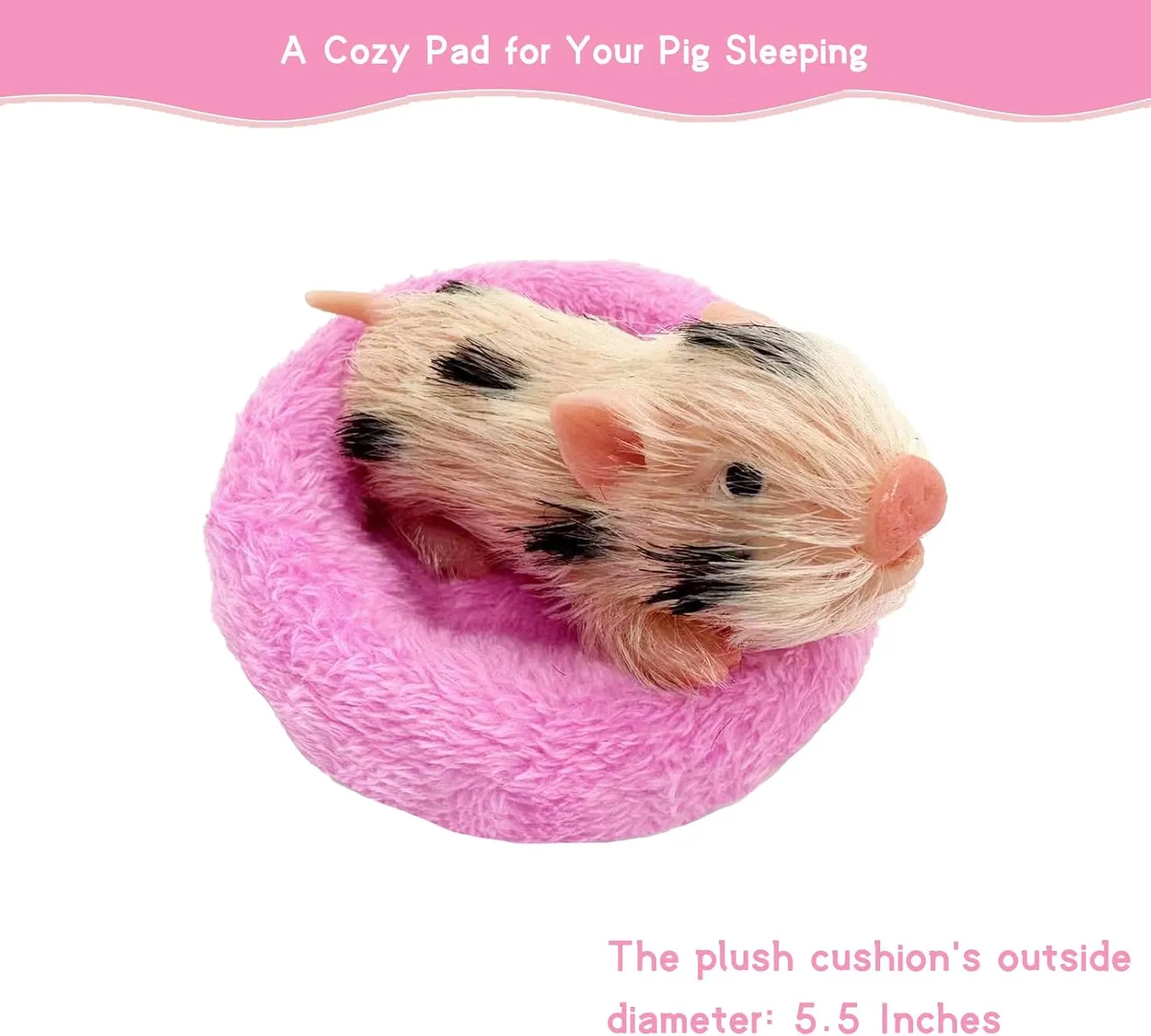 Silicone Piglet, 5 Inches Soft Mini Realistic Piglet with Sleeping Pad Accessories for Kids Boy Girl Birthday (Ella)