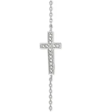 Silver Cross Cubic Zirconia Adjustable bracelet