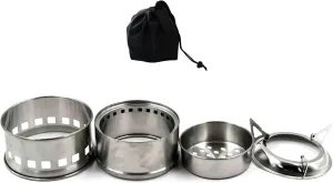 Silver Steel Portable Ultralight Camping Burner with Support Stove for Outdoor Camping, Hiking, Backpacking Parts B