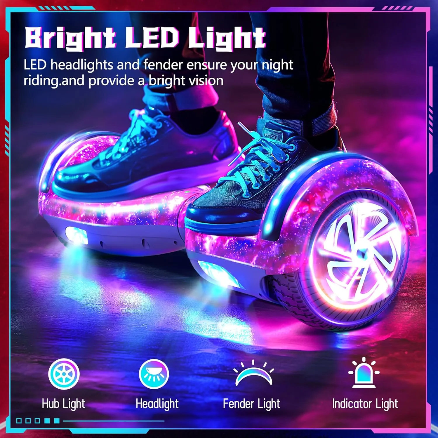 SISIGAD Scooter, 6.5" Flash Wheels & Corlorful LED Lights, All for Girls Boys Kids Ages 6 