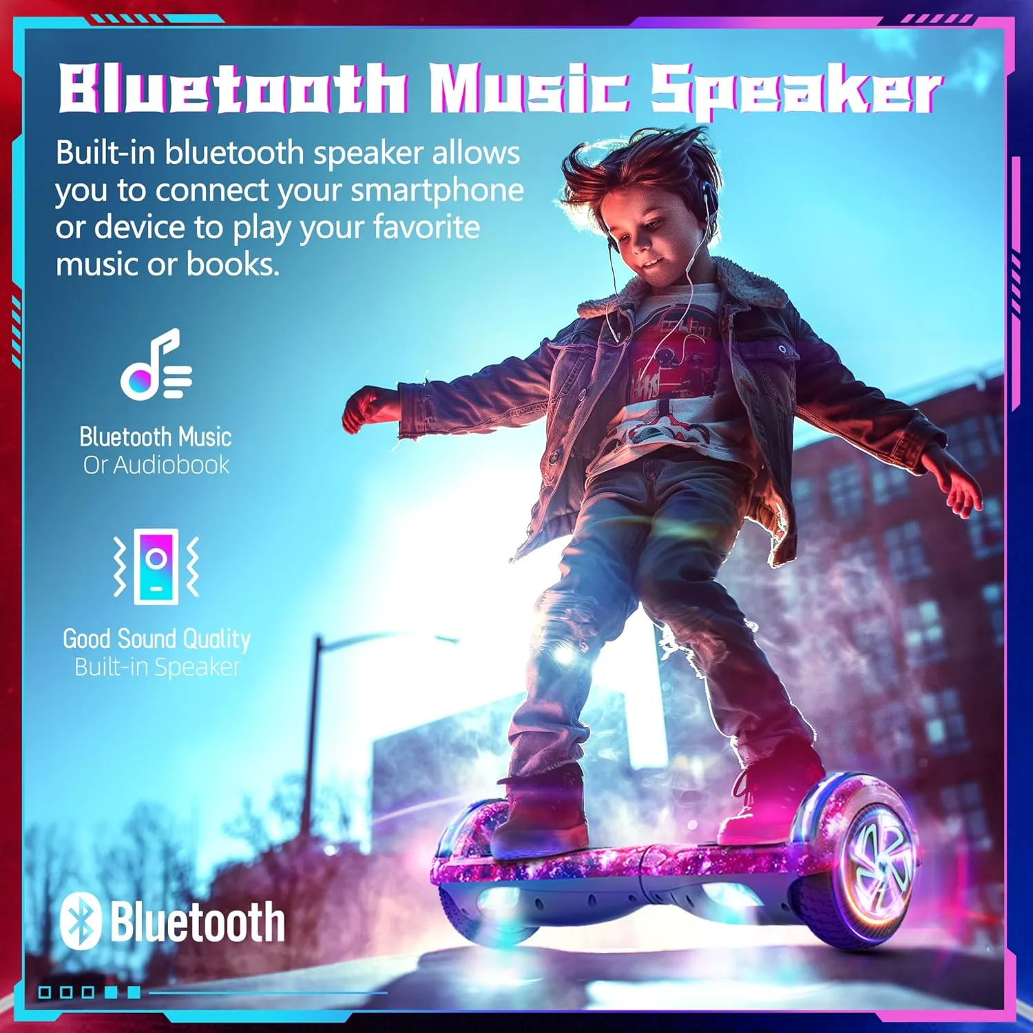 SISIGAD Scooter, 6.5" Flash Wheels & Corlorful LED Lights, All for Girls Boys Kids Ages 6 