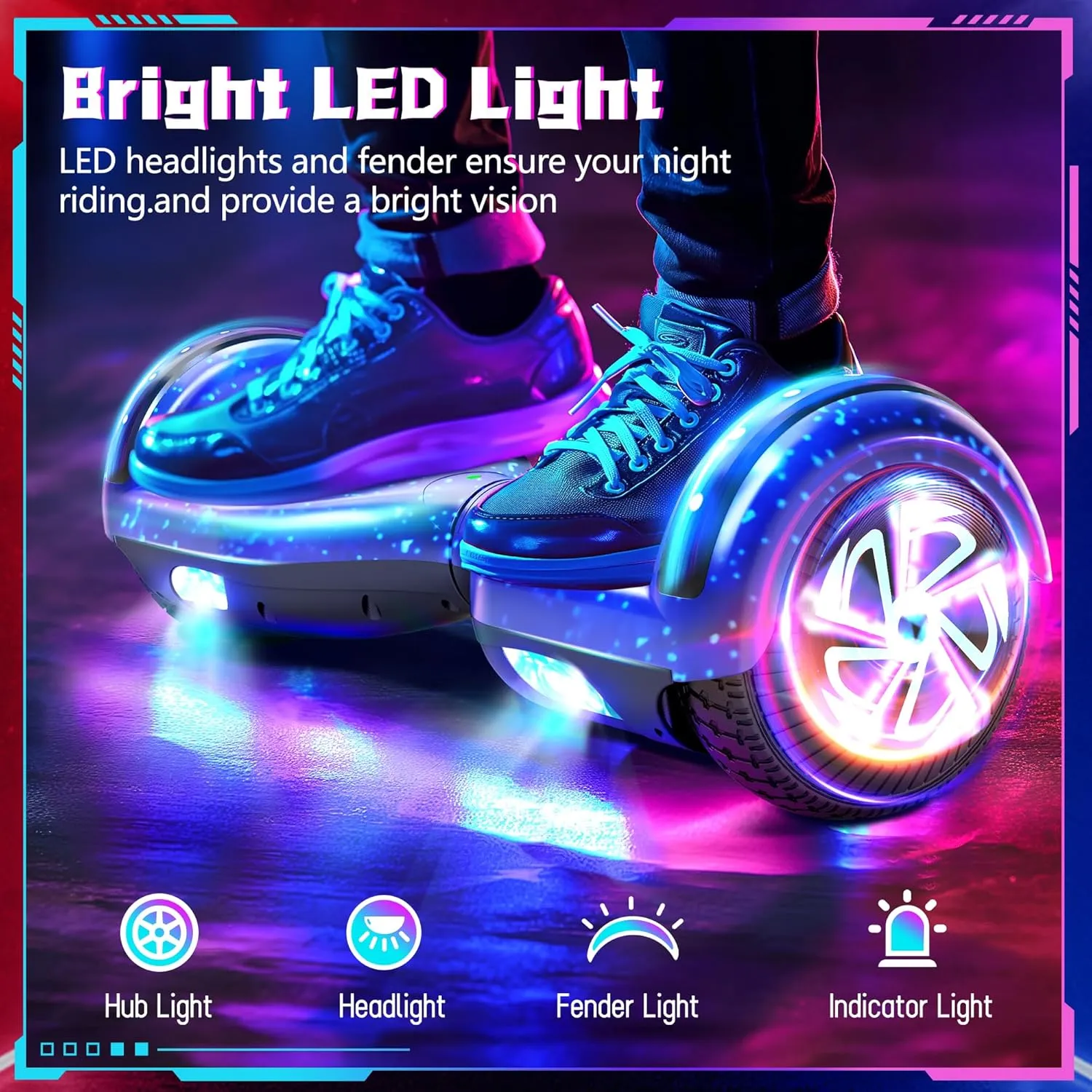 SISIGAD Scooter, 6.5" Flash Wheels & Corlorful LED Lights, All for Girls Boys Kids Ages 6 