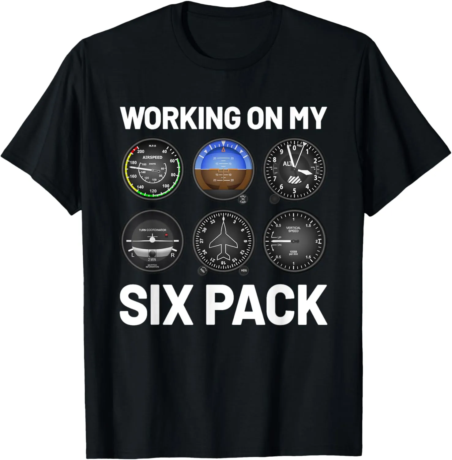 Six Pack Accessorie Pilot Aviation Flying Men Women Airplane T-Shirt