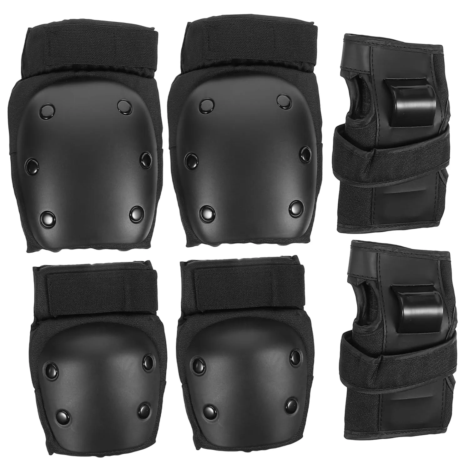 Skateboard Safety Kit 6 Pcs Child Protective Gear Knee and Elbow Pads Hand Protectors Comfort Fit for Skating Cycling Mini Bike