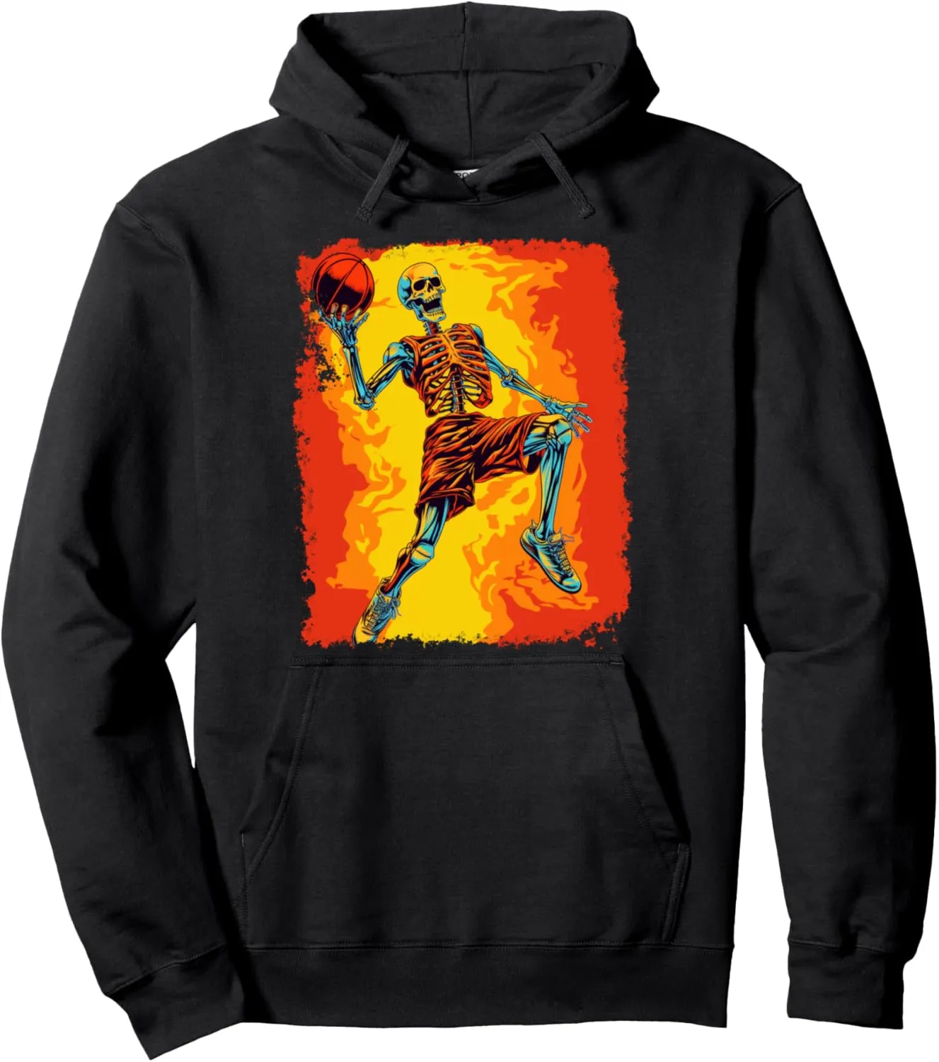 Skeleton Basketball Dunk Pullover Hoodie