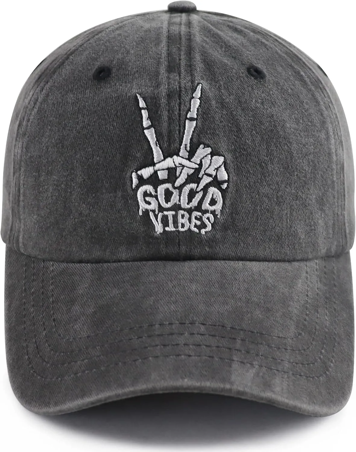 Skeleton Hand Hat for Men Women, Funny Adjustable Cottom Embroidered Skull Finger Baseball Cap