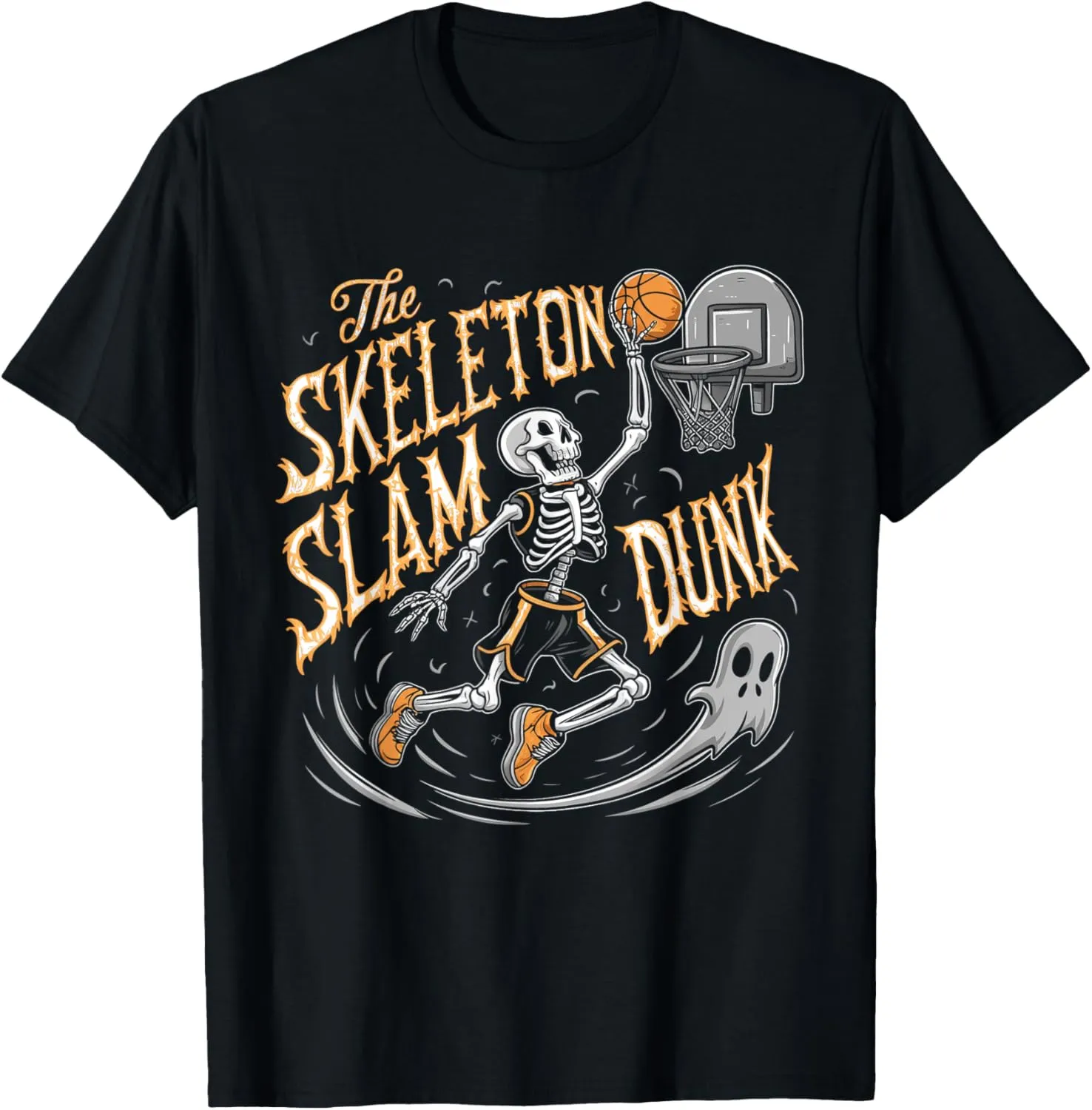 Skeleton Slam Dunk - Scary Basketball Halloween T-Shirt