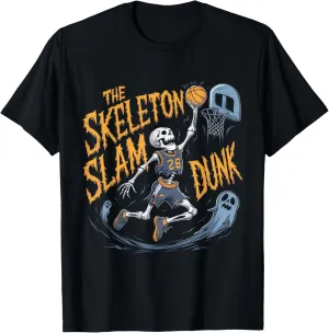Skeleton Slam Dunk - Scary Basketball Halloween T-Shirt