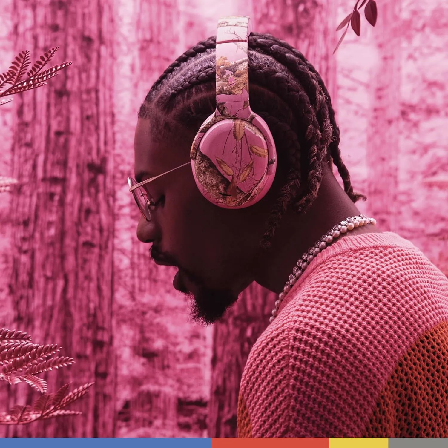 Skullcandy Crusher ANC 2 Wireless Over-Ear Bluetooth Headphones with Multi-Sensory Bass, Active Noise Cancelling, Up to 60 Hours Battery, Microphone for iPhone Android - Realtree Edge Colors Pink