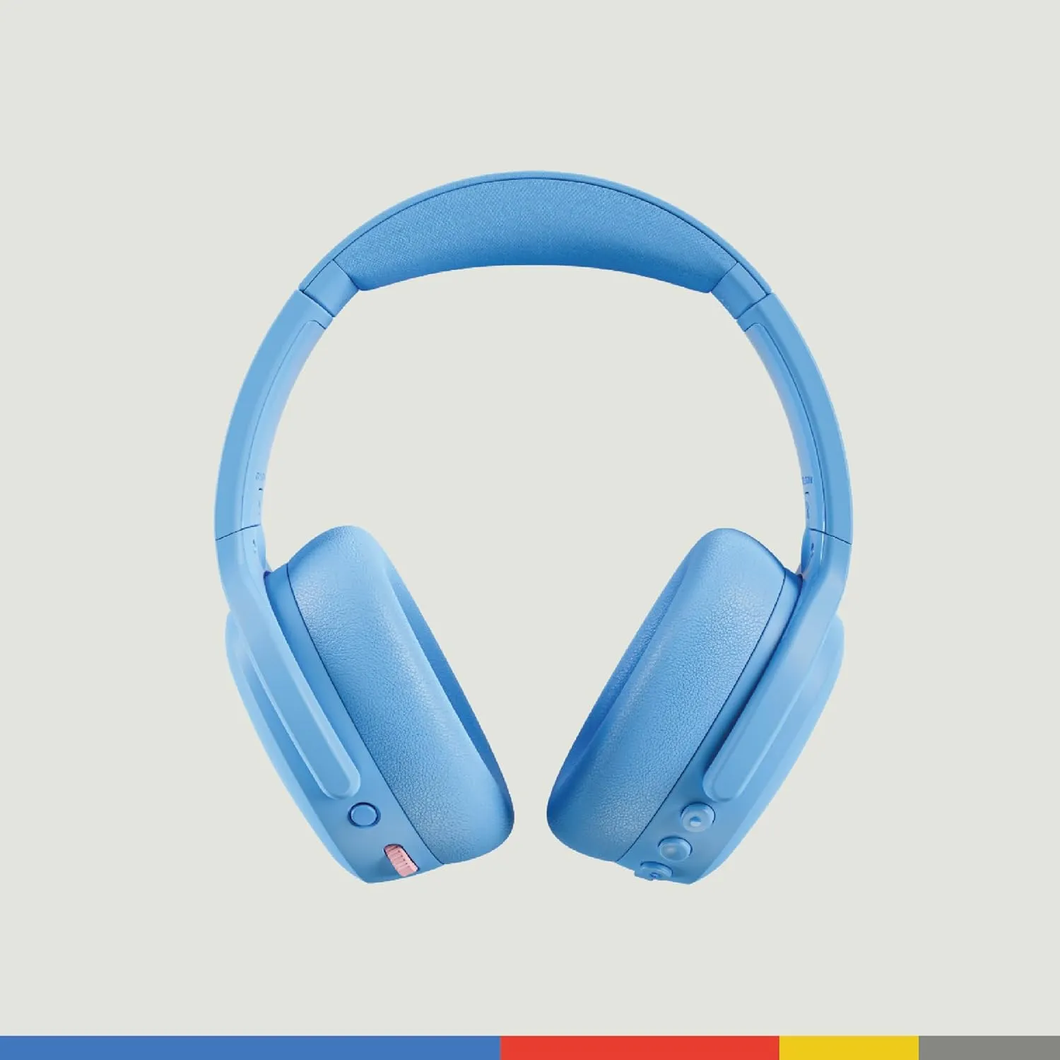Skullcandy Crusher ANC 2 Wireless Over-Ear Bluetooth Headphones with Multi-Sensory Bass and Charging Cable, Active Noise Cancelling, Up to 60 Hours Battery, Microphone for iPhone Android - Preppy Blue