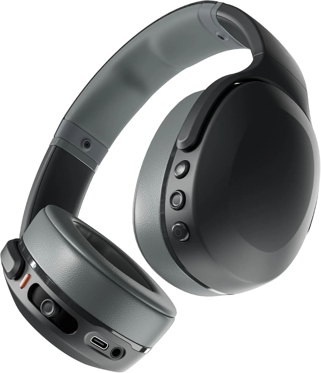 Skullcandy Crusher Evo Wireless Bluetooth Headphones with Multi-Sensory Bass, Noise Isolating Over-Ear Fit, Up to 40 Hours Battery, Microphone for iPhone Android - Asphalt