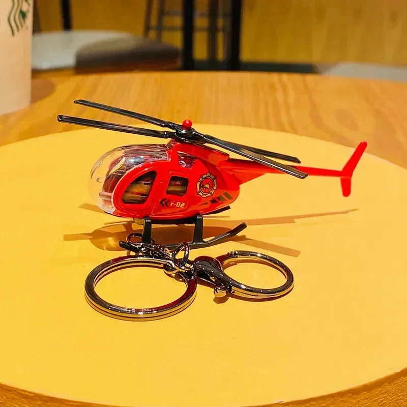 Sky High Mini Helicopter Metal Keychain