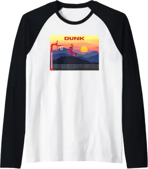 Slam Dunk, Alley-oop, High-Flying Dunk, Hang- Time, Dunk! Raglan Baseball Tee