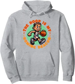 Slam Dunk Master Colorful Basketball Character Hoopster Kids Pullover Hoodie