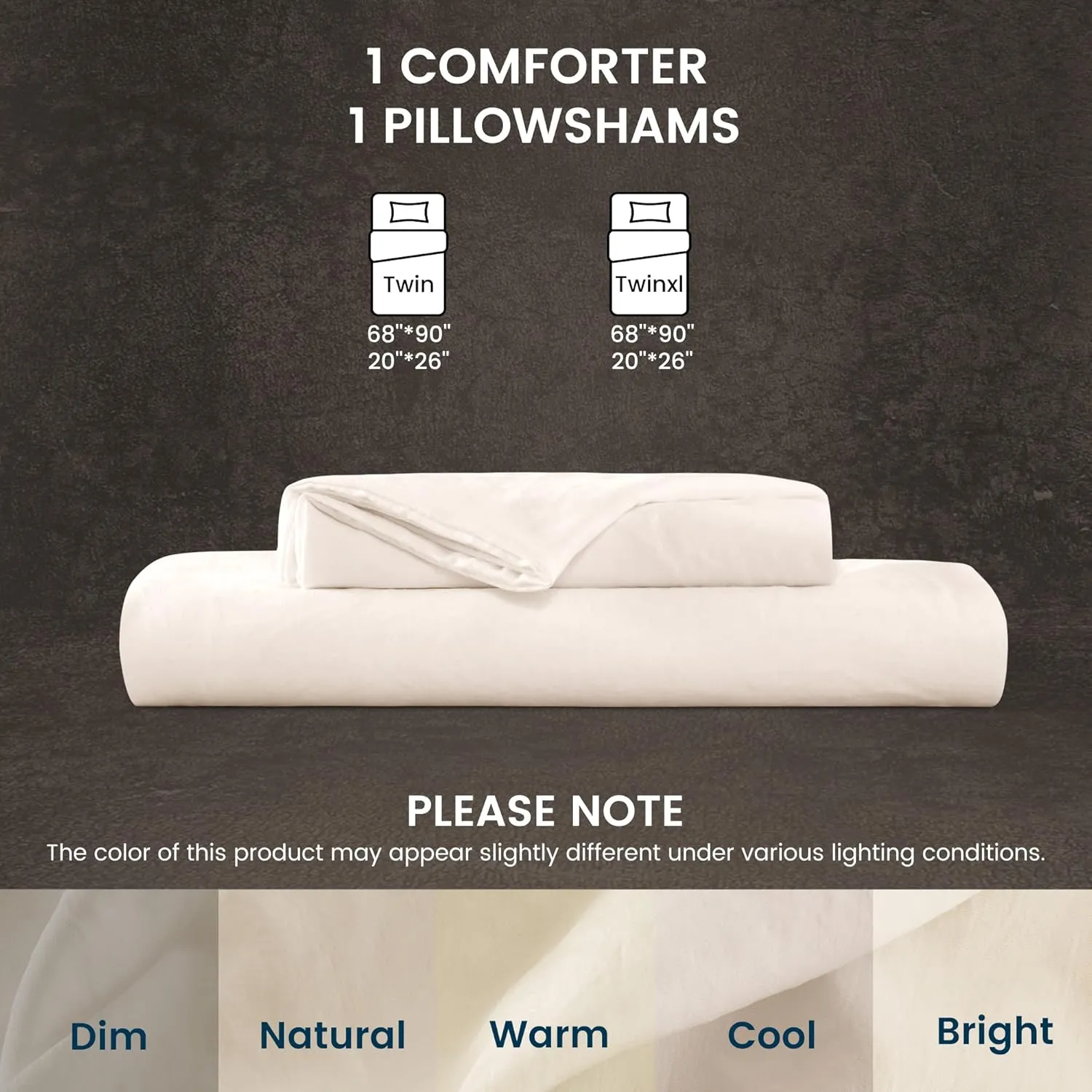 SLEEP ZONE Duvet Cover Full Size, Stone Washed, Soft and Comfortable with Natural Wrinkles, Easy Care, Gift-Wrapped, Safe and Skin-Friendly(Beige, Full)