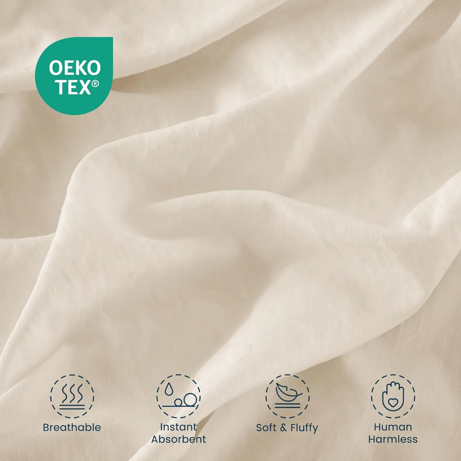 SLEEP ZONE Duvet Cover Full Size, Stone Washed, Soft and Comfortable with Natural Wrinkles, Easy Care, Gift-Wrapped, Safe and Skin-Friendly(Beige, Full)