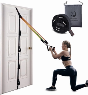 Slim Panda Door Anchor Strap for Resistance Bands, Door Resistance Bands for Workouts, Strength Training, Portable Door Gym Attachment for Home Fitness, Multi Point Anchor Workout Equipment