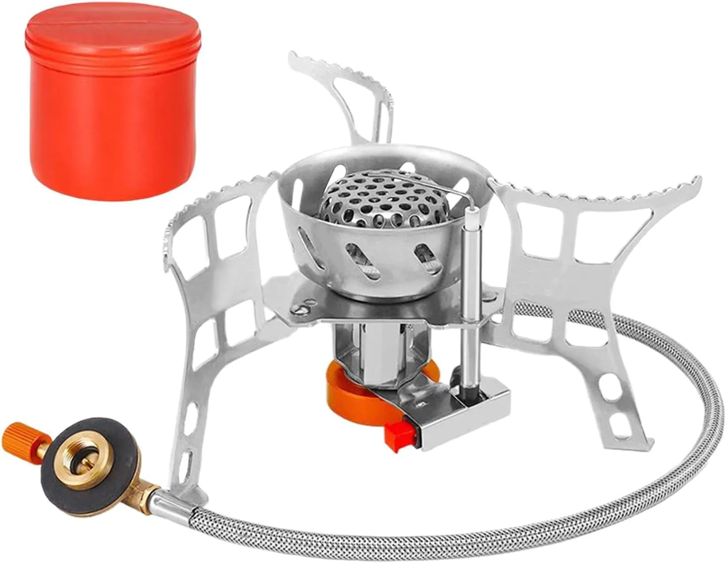 Small Camp Stove - Portable Burner | Small Folding Outdoor Burner With Tank Adapter | Outdoor Cooking Accessories, Single Burner Camping Equipment For Traveling