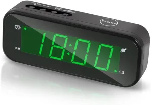 Small Digital Clock Battery Operated, LED Travel Alarm Clock Battery Powered with Snooze, Cordless, Brightness Adjustable, 12/24Hr, Easy to Use