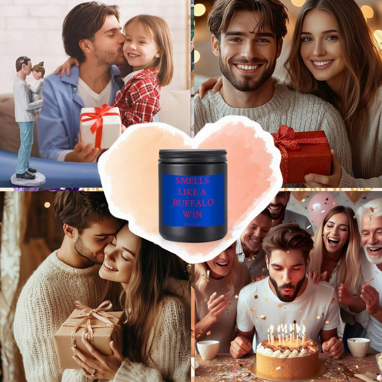 Smells Like A Buffalo Win Scented Candle Football Themed Merch Fan Shop Men Women Sport Stuff Gear Decor Bills Team Accessories Bf Boyfriend Naughty Weird Novelty Cool Special Present Funny Gift