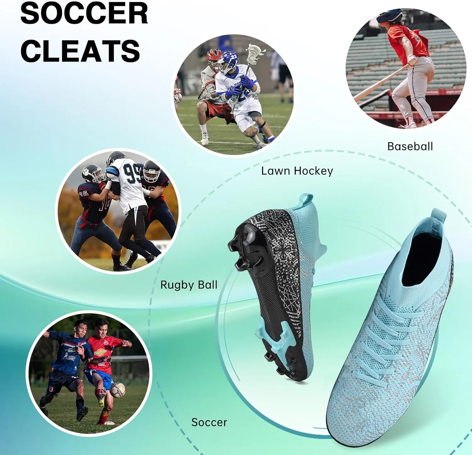 Soccer Cleats Mens Women Soccer Shoes Youth Football Cleats for Big Boy AG TF