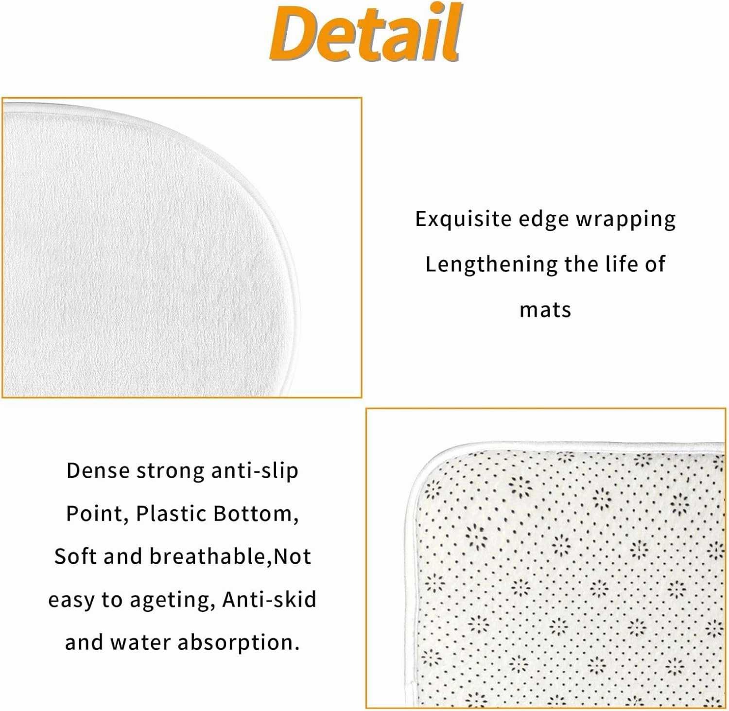 Soft and Comfortable Flannel Bathroom Non Slip Rugs,Super Absorbent Anti-Skid Carpet 3 Pieces/Set Bohemian Style