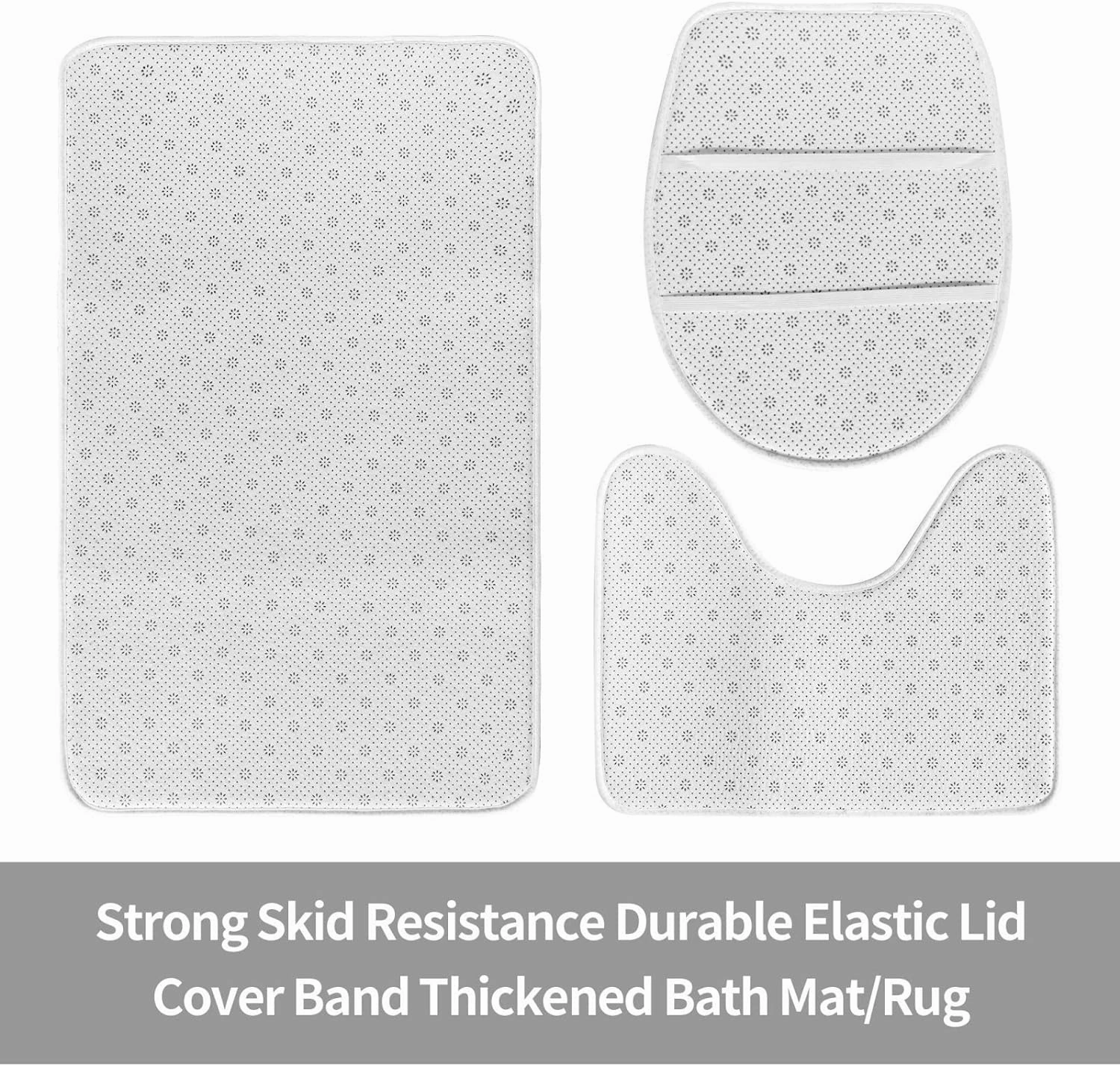 Soft and Comfortable Flannel Bathroom Non Slip Rugs,Super Absorbent Anti-Skid Carpet 3 Pieces/Set Bohemian Style