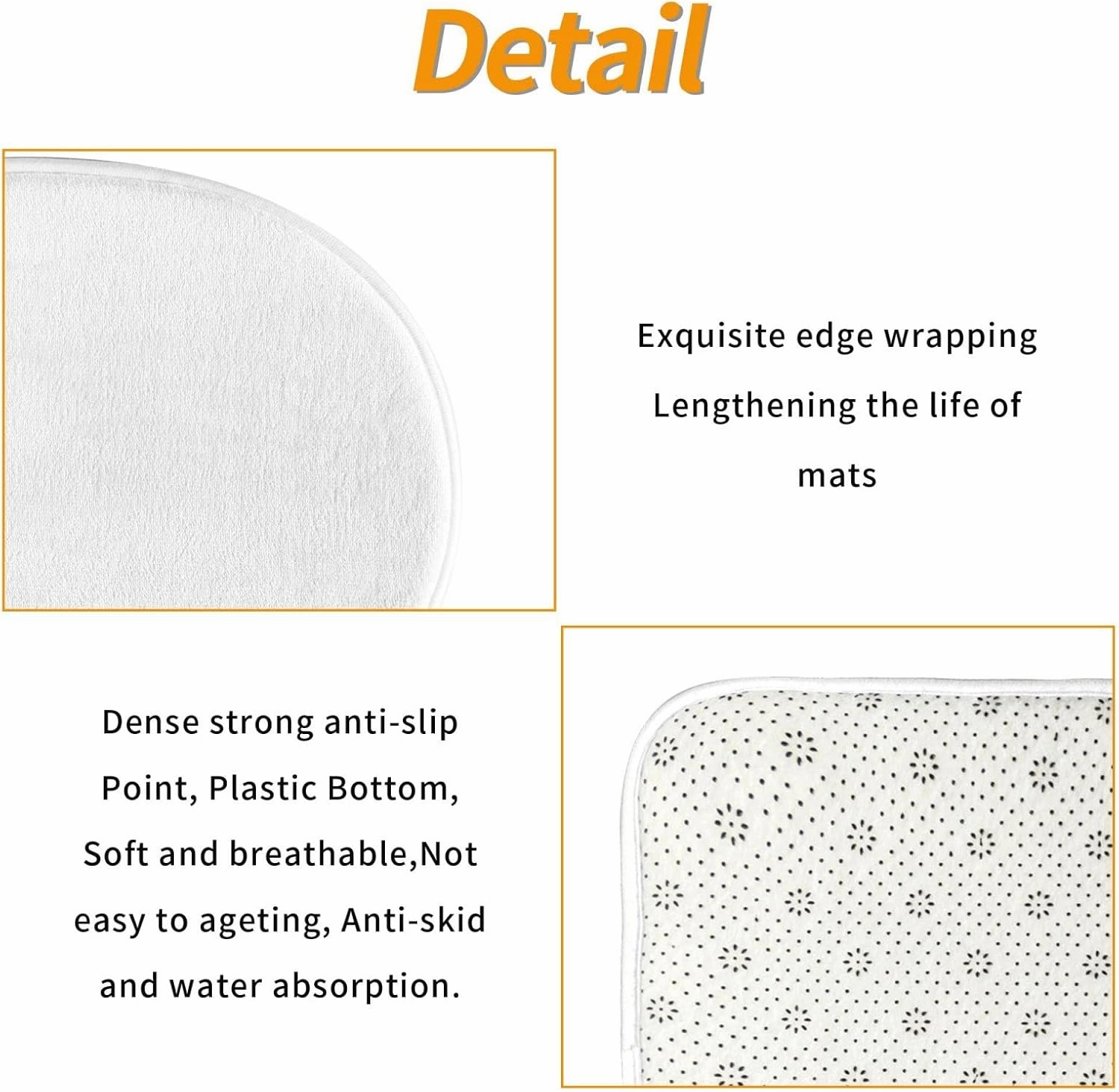 Soft and Comfortable Flannel Bathroom Non Slip Rugs,Super Absorbent Anti-Skid Carpet 3 Pieces/Set Pine Cone Border
