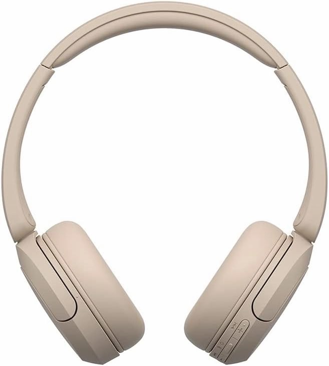 Sony WH-CH520 Best Wireless Bluetooth On-Ear Headphones with Microphone for Calls and Voice Control, Up to 50 Hours Battery Life with Quick Charge Function, Includes USB-C Charging Cable - Beige