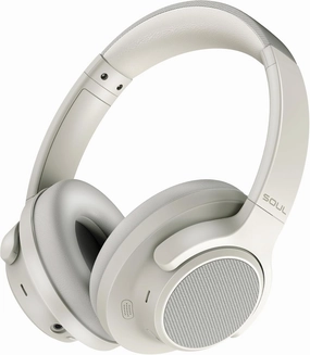 Soul Ultra Wireless Active Noise Cancelling Headphones, Wireless Over-Ear Bluetooth Headphones,100H Playtime, USB-C Quick Charging, Hi-Res Audio, Deep Bass, for Travel, Sport, Gym (Beige)
