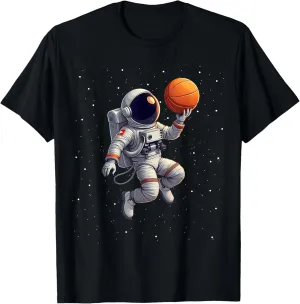 Space Dunk Astronaut Basketball Funny Spaceman Basketball T-Shirt