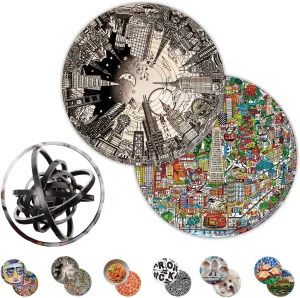 Spin Flip Puzzle - Charles Fazzino - Spin it, Flip it, Solve it! for Those who Love Brain teasers! Adult Fidget Toy. Great Gift for Mom, Dad, Teens, Men and Women